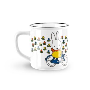 riding bike through flowers mug