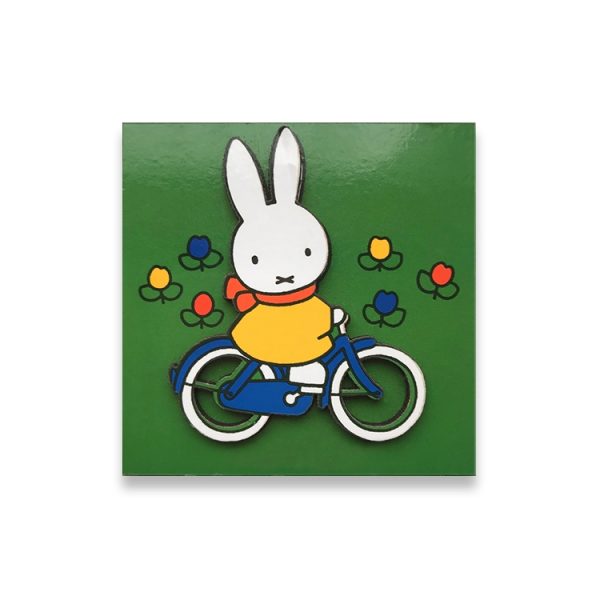 miffy riding bike (wood) magnet