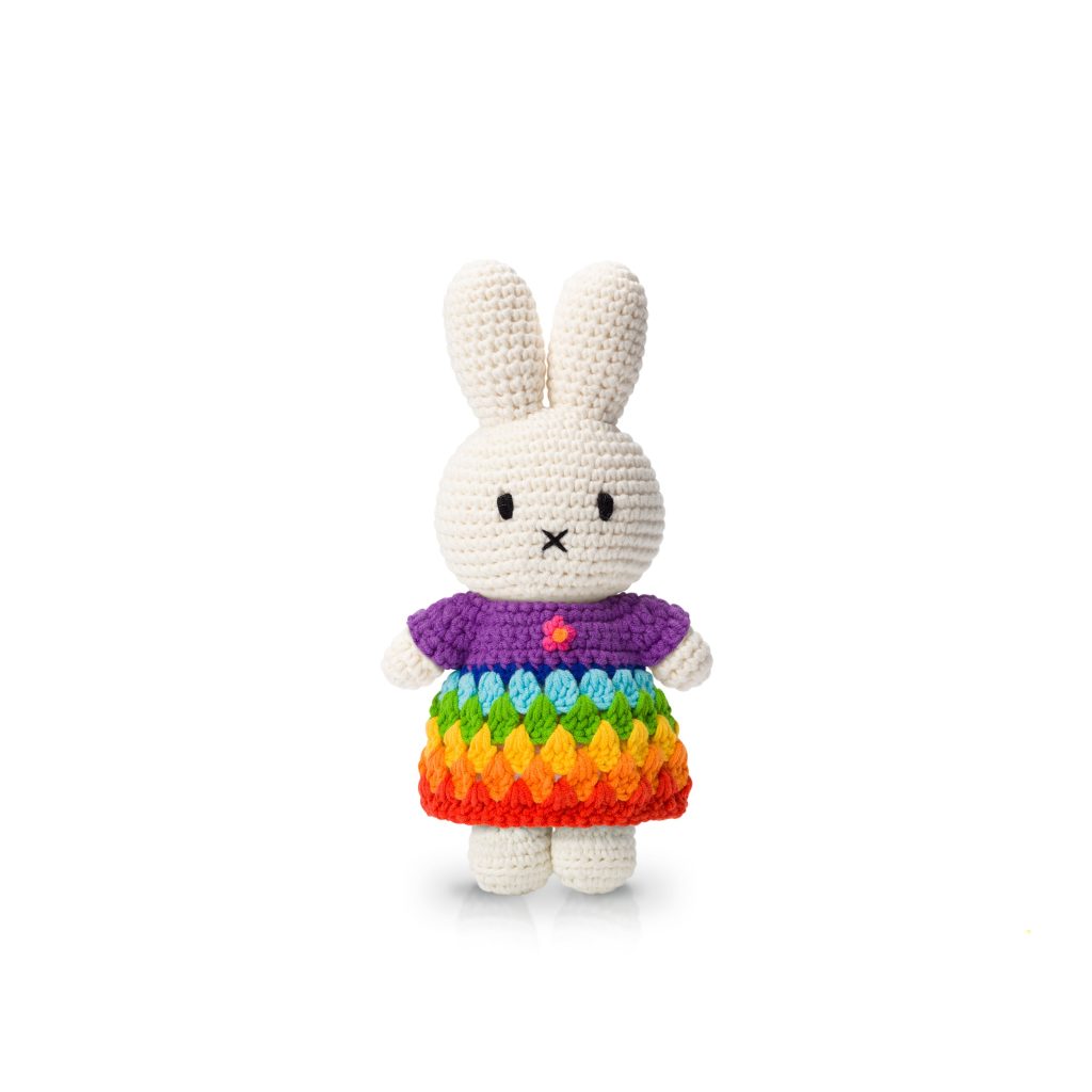 Miffy Handmade and her Pastel Pink Dress and Flowerbag 25cm main image 0