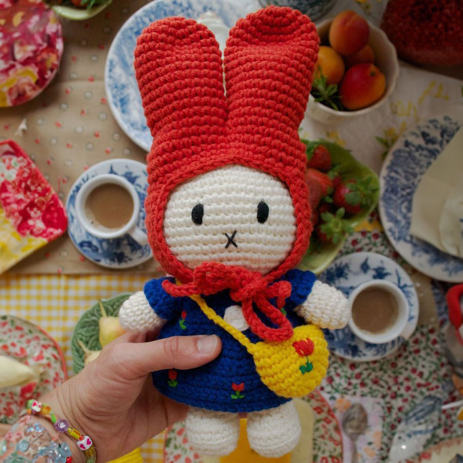 handmade knitted miffy by just dutch