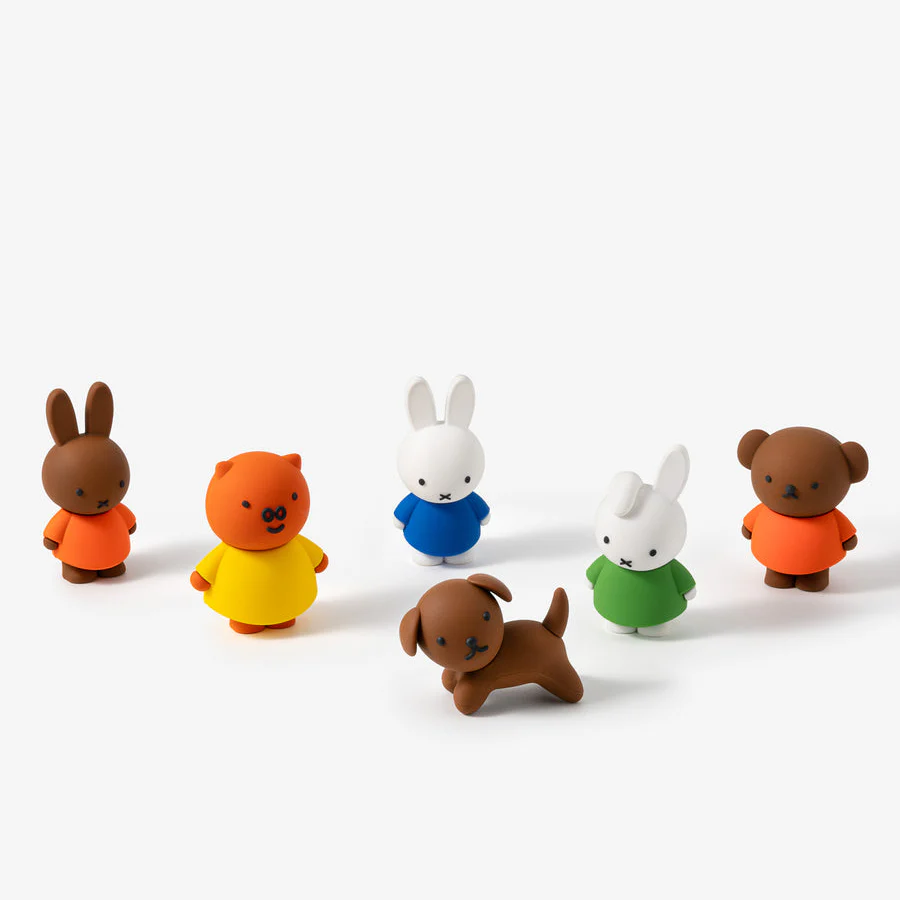 Miffy and friendsfigures on white background.