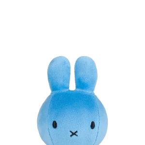 Blue Miffy rabbit head facing forward on white background.
